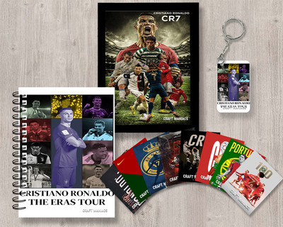 craft maniacs FOOTBALLER GIFTING COMBO A5 Diary RULED 120 Pages(Multicolor)