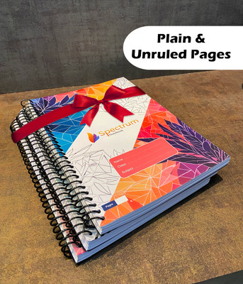GARGANDASSOCI SPECTRUM A4 Notebook PLAIN AND UNRULLED 140 Pages(Multicolor, Pack of 3)