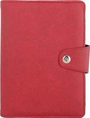 Style Homez CLASSO, Leatherette Diary with Inbuilt 4000 mAh Power Bank, Monthly Planner, A5 Diary Ruled 120 Pages(Red)