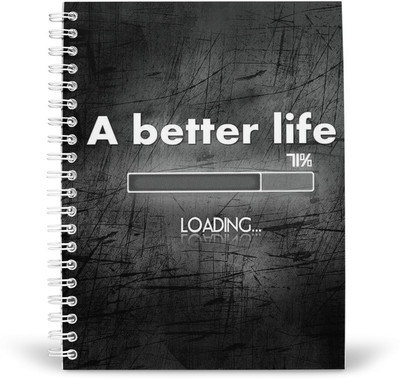 PurpleBees LOADING A BETTER LIFE Quotes Diary A5 | Motivational Diary A5 Diary Unruled 160 Pages(Multicolor)