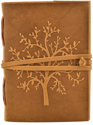 Prathak Exports Leather Handmade A5 Diary Plain 100 Pages(Brown)