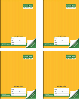 ECONAMA Recyclable::Single Line::A5 Notebook::eco friendly A5 Notebook Single Line 172 Pages(Brown, Pack of 4)
