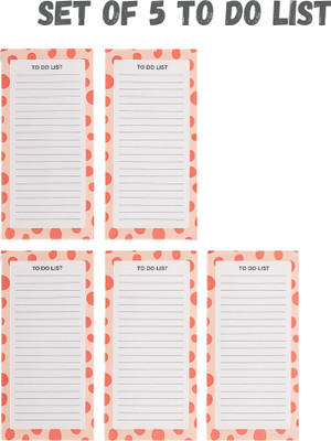 Space and Beauty To Do List Mini Note Pad Ruled 51 Pages(White, Pack of 5)
