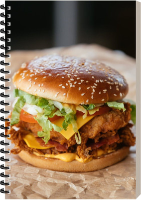 ESCAPER Burger Food Journal Notebook, Spiral Ruled Diary, Office Notepad A5 Diary Ruled 160 Pages(Burger)