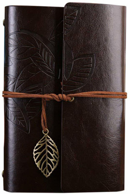 RIANZ Leather Writing Notebook, Vintage Notebook Journal & Art Sketchbook A6 Journal No 100 Pages(Dark Brown)