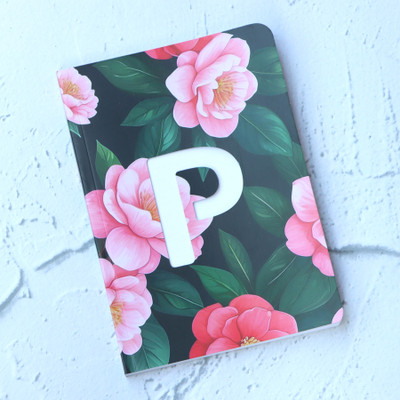 Mimikry Alphabet Initial A Premium Notebook Diary, 80 GSM, Floral Design A5 Notebook Ruled 192 Pages(P)
