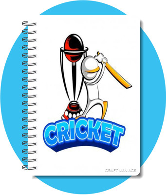 craft maniacs CRICKET 2024 NOTEBOOK COLLECTION A5 Diary RULED 160 Pages(White)