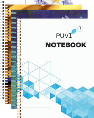 Puvi Recycled Notebook A4 Notebook plain 350 Pages(White, Pack of 4)