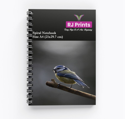 RJPRINTS Spiral-Bound Notebook A4 Notebook Plain 200 Pages(Multicolor)
