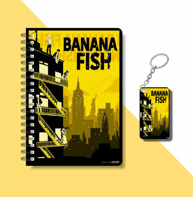 craft maniacs BANANA FISH COLLECTION A5 Notebook RULED 160 Pages(Yellow)