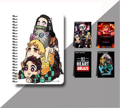 craft maniacs DEMON SLAYER 2023 NOTEBOOK COLLECTION A5 Diary RULED 160 Pages(White)