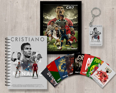 craft maniacs FOOTBALLER GIFTING COMBO A5 Notebook RULED 120 Pages(Multicolor)