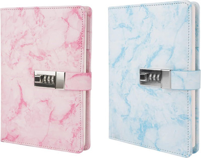 SKYBUCKET To Do List Regular Diary Ruled 200 Pages(PINK+BLUE, Pack of 2)