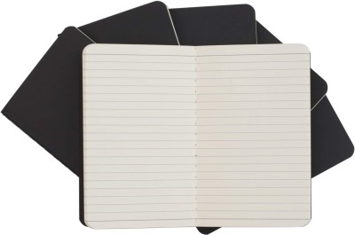 INNAXA Travelers Journal with Ruled Paper, Set of 6 Mini Small Subject Notebooks Pocket-size Notebook Ruled 64 Pages(Black-Ruled, Pack of 6)