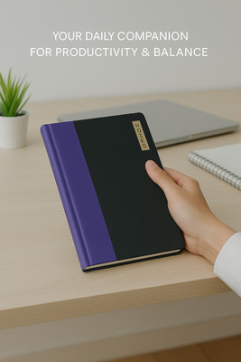 Raghav Collection Basic Office Notebook A5 A5 Diary Ruled / Lined 192 Pages(Purple, Black)
