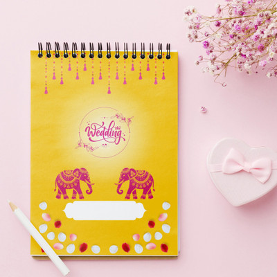 Nyouta Premium glossy card paper A5 Writing Pad Single Ruled. 50 Pages(Purple, Pack of 2)