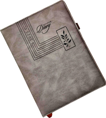 Picso PU Leather Finish Hard Bound 2025 Executive Diary Planner Sunday Half page B5 Diary with Pen Holder (Cover Design may be Different) Ruled 340 Pages(Multicolor)