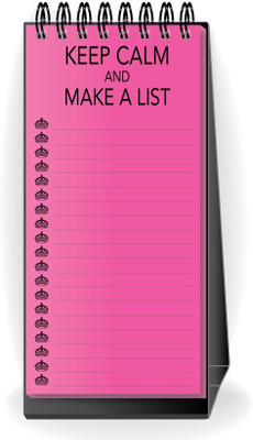Nourish Desktop Standing Keep Calm and Make a List Pink_DRY Regular Planner/Organizer Ruled 50 Pages(Pink)