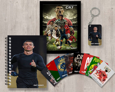 craft maniacs FOOTBALLER GIFTING COMBO A5 Diary RULED 120 Pages(Multicolor)
