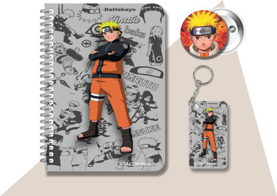 craft maniacs NARUTO DIARY & 2 FREEBIE A5 Notebook RULED 120 Pages(Multicolor, Pack of 3)