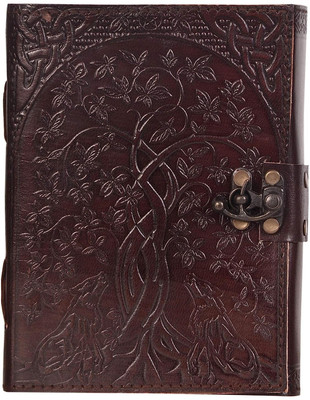 Prathak Exports Handmade Leather Dairy A5 Diary Plain 100 Pages(Brown)