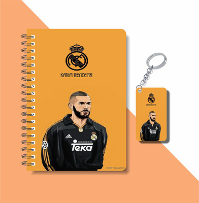 craft maniacs FOOTBALLER DIARY & KEYCHAIN A5 Diary RULED 120 Pages(Multicolor)