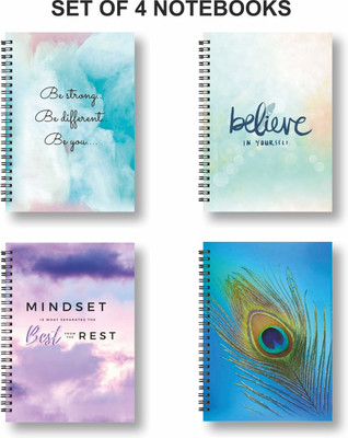 Papco Notebook A5 Diary Ruled 144 Pages(Multicolor, Pack of 4)