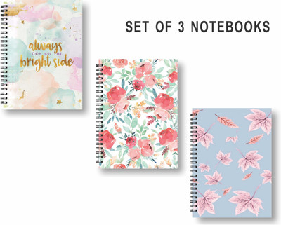Papco Notebooks A5 Diary unruled 144 Pages(Multicolor, Pack of 3)