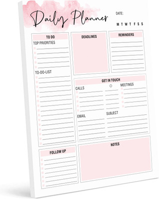 Inkdotpot Daily Planner A5 Planner Unruled 50 Pages(White)