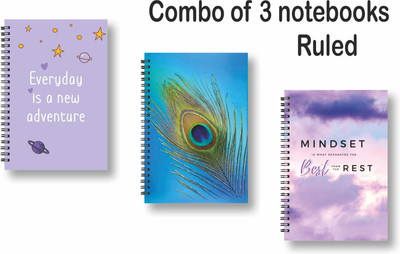 ROT RIX combo of 3 Notebooks A5 Diary ruled 144 Pages(Multicolor, Pack of 3)