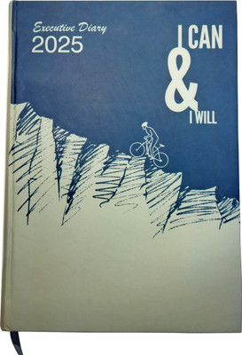 Pixel Executive A5 Diary Ruled for Year 2025 384 Page 384 Pages(Blue & Grey)