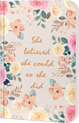 AccuPrints Flower motivational theme A5 Notebook Ruled 144 Pages(Multicolor)
