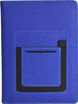 STAPRICO Planner Diary with Mobile & Card Pocket, Pen Loop A5 Diary Ruled 192 Pages(Blue)
