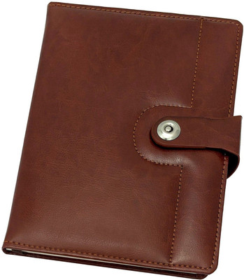 UJJi Brown/Coffee Colour Notebook in PU Leather with Magnetic Lock A5 Notebook Ruled 186 Pages(Brown)