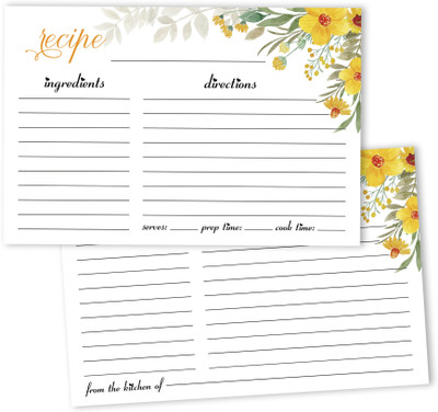 Inkdotpot Recipe Card Regular Planner Unruled 50 Pages(White, Pack of 50)