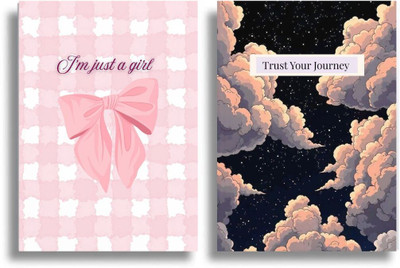 SMART FLOOR Cute diary A5 Diary Unruled 80 Pages(Black1,Pink, Pack of 2)