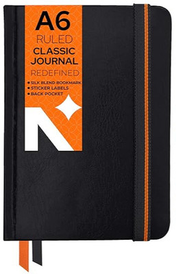 NEORAH - Ruled Journal Notebook - 160 Pages- 110 GSM - Office Hardcover Notebook A6 Notebook RULED 160 Pages(Black)