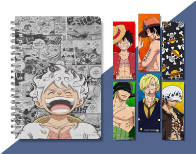 craft maniacs 2024 ONE PIECE DIARY & 6 FREEBIE BOOKMARKS A5 Notebook RULED 160 Pages(Multicolor)