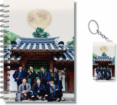 craft maniacs A5 NOTEBOOK + KEYCHAIN COLLECTION A5 Note Pad RULED 160 Pages(Black, White)