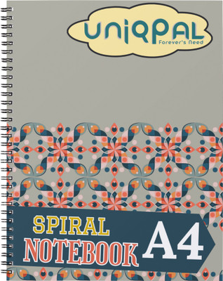 UNIQPAL Spiral Notebook – A4 Size, 200 Pages of Premium 75 GSM Paper A4 Notebook RULED /LINE 200 Pages(Multicolor)