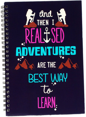FUNCART Adventure is The Best Way to Learn Spiral A5 Notebook One Sided Ruled 160 Pages(Multicolor)