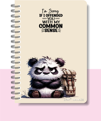 craft maniacs CUTE PUN 2025 NOTEBOOKS A5 Notebook RULED 120 Pages(Multicolor)