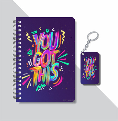 craft maniacs POSTERS 2023 DIARY & KEYCHAIN A5 Diary RULED 120 Pages(Multicolor)