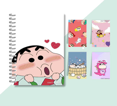 craft maniacs SHINCHAN DIARY & 4 MAGNETIC BOOKMARKS 2025 A5 Diary RULED 160 Pages(Multicolor)