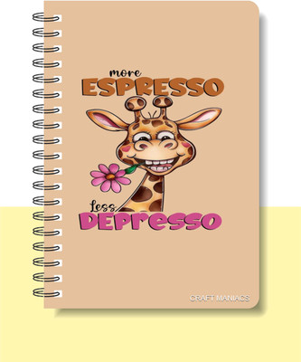 craft maniacs CUTE PUN 2025 NOTEBOOKS A5 Notebook RULED 120 Pages(Multicolor)