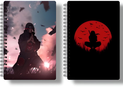 buddytales Itachi Uchiha anime notebook combo A5 Notebook unruled 180 Pages(Multicolor, Pack of 2)