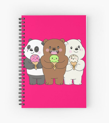 craft maniacs BARE BEARS 2023 COLLECTION A5 Notebook RULED 160 Pages(Multicolor)