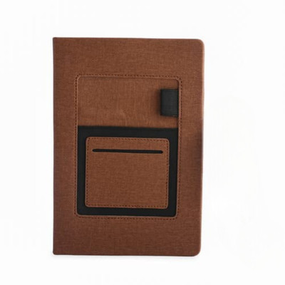 FINARO Mobile Pocket Card Holder Pocket & Pen Loop Diary Office Ruled Sheets Brown A5 Note Book Ruled 200 Pages(Brown)