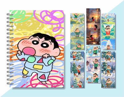 craft maniacs 2024 SHINCHAN DIARY & 6 FREEBIE BOOKMARKS A5 Desk Planner RULED 160 Pages(Multicolor)