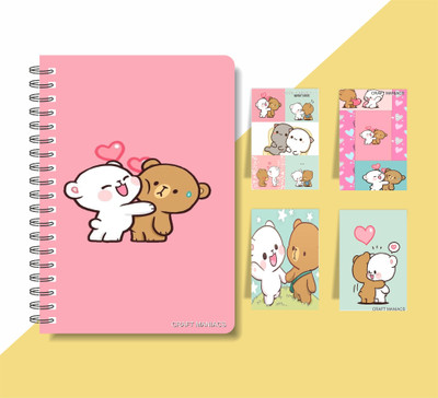 craft maniacs MILK & MOCHA 2023 COLLECTION A5 Notebook RULED 160 Pages(Multicolor)